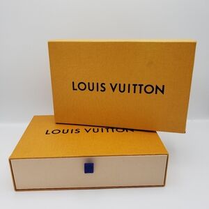 100% Authentic 2 Louis Vuitton Orange and Cream Gift & Storage Wallet/ Pouch Box